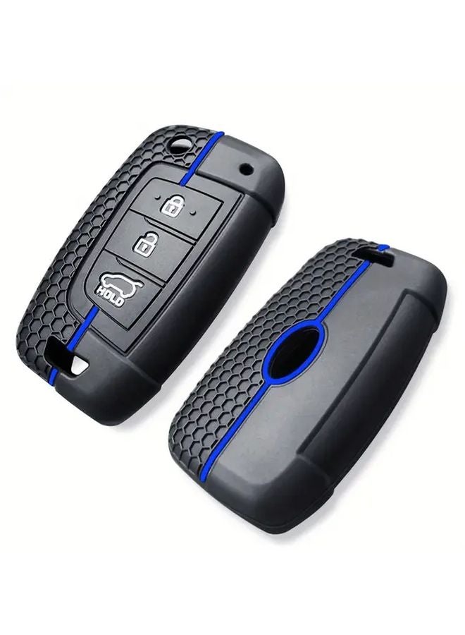 حالة المفاتيح السيليكونية الواقية السوداء لهيونداي توسان NX4 2023 2024 كونا كريتا 2 فوكس سوناتا - Image 3